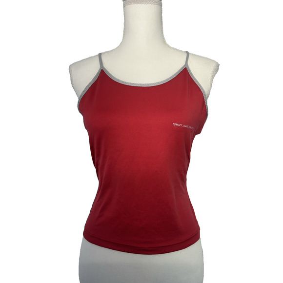 Tommy Hilfiger Tops - Tommy Jeans Athletics Women's Large Tank Top Shelf Bra Red Orange Vintage 90s